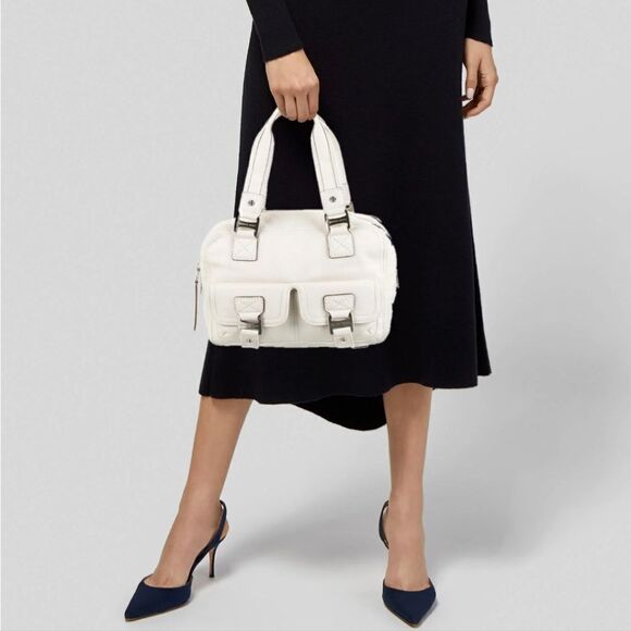 Michael Kors Ranger Ivory Pebbled Leather satchel bag - Picture 1 of 11